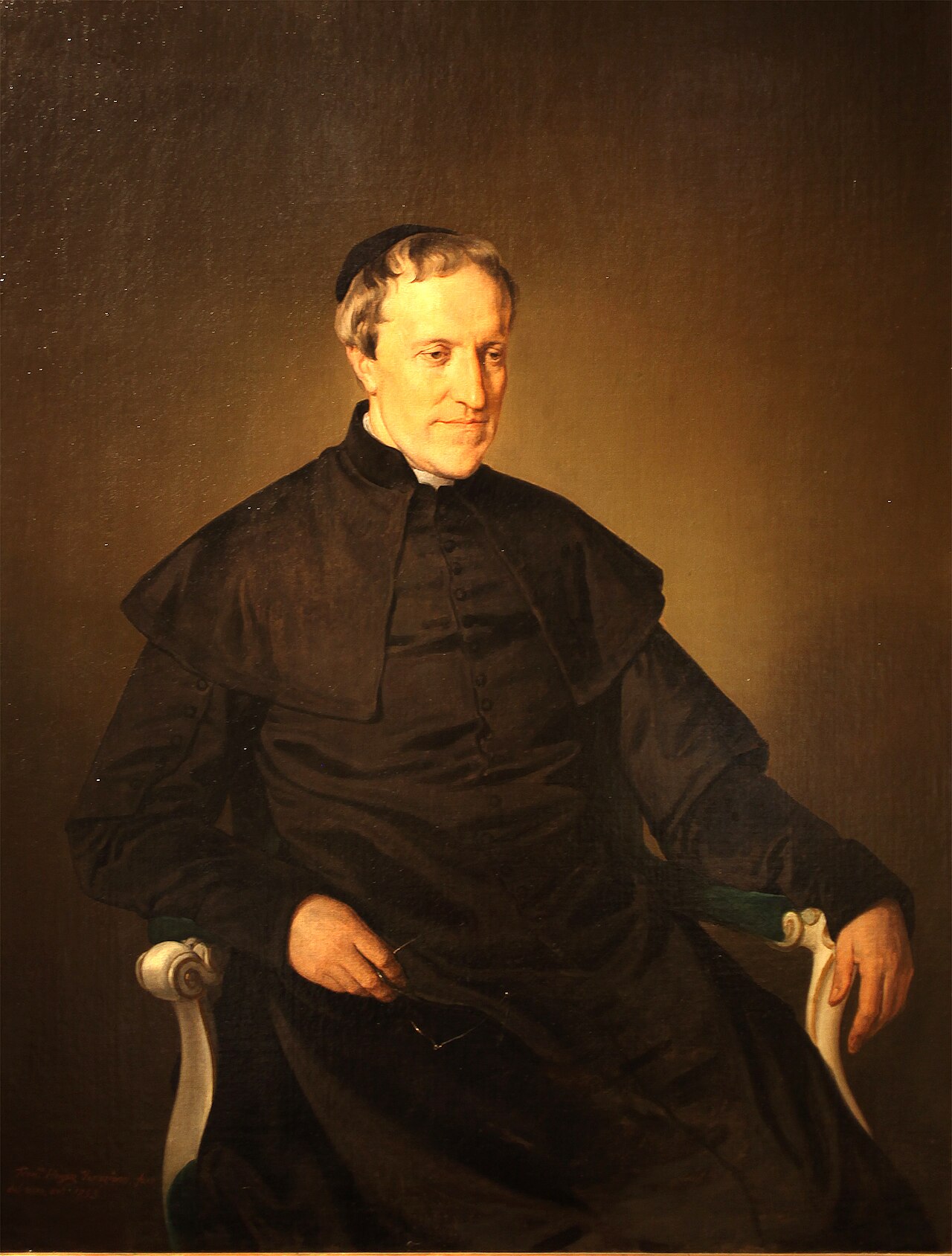 Detail Of A Portrait Of Blessed Antonio RosminiSerbati By Francesco Hayez Pinacoteca Di Brera Milan Italy