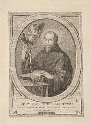 Holy Card Detail Of A Painting Of Blessed Bonaventura Artist Unknown