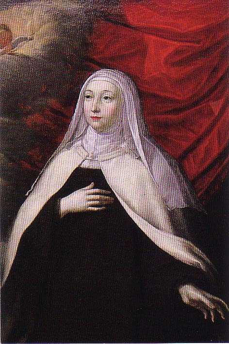 Detail Of A Stained Glass Window Of Blessed Marie Of The Incarnation Date And Artist Unknown SaintMaclou Pontoise France Photographed On 2 June 2011 By Gfreihalter