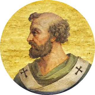 Detail of An Antique Italian Holy Card of Pope Saint Adrian III