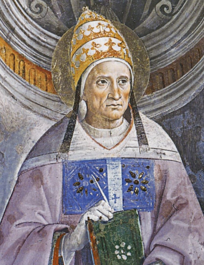 Detail of A Portrait of Pope Saint Antherus By Pietro Perugino 1483 Vatican Museums And Galleries Vatican City Italy