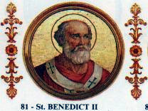 Illustration of Pope Benedict II From The Lives And Times of The Popes By Chevalier Artaud De Montor 1842