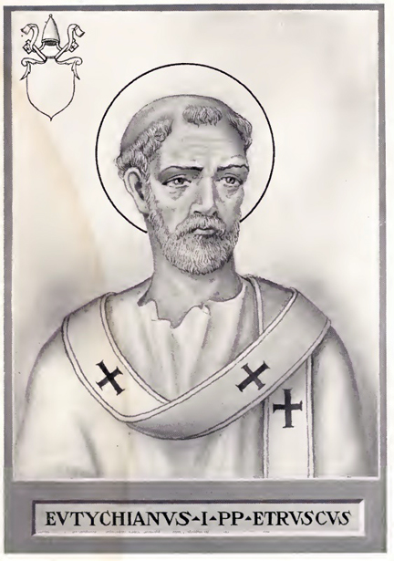Detail of A BasRelief Portrait Medallion of Pope Saint Eutychian Date And Artist Unknown Saint PeterS Basilica Rome Italy