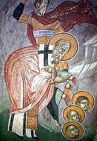 18Th Century Fresco of The Martyrdom of Saint Babylas of Antioch Artist Unknown