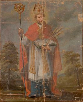Detail of A Painting of Saint Brice 1773 Artist Unknown Church of SaintMédard Boersch BasRhine Alsace France Photographed In 2014 By Ralph Hammann