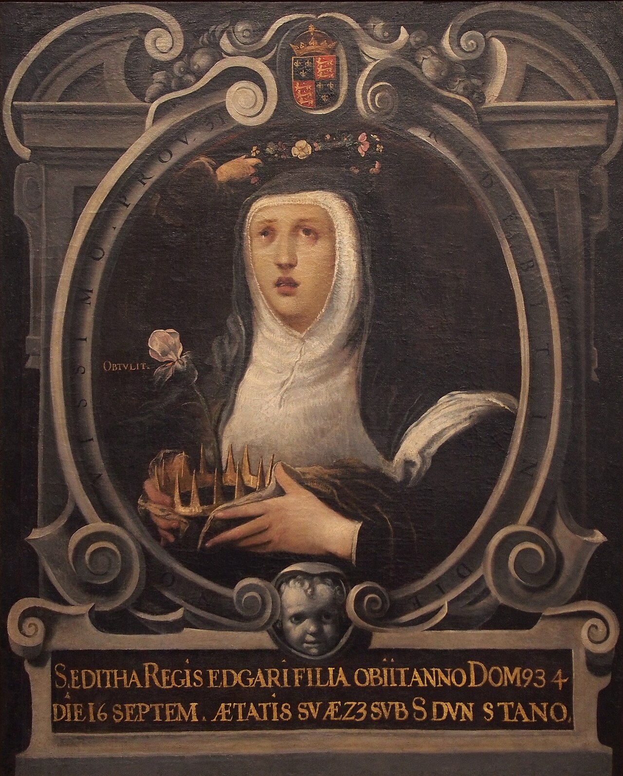 Detail of A Painting of Saint Edith of Wilton B Juan De Roelas C1605 Church of San Miguel And San Julián Valladolid Spain