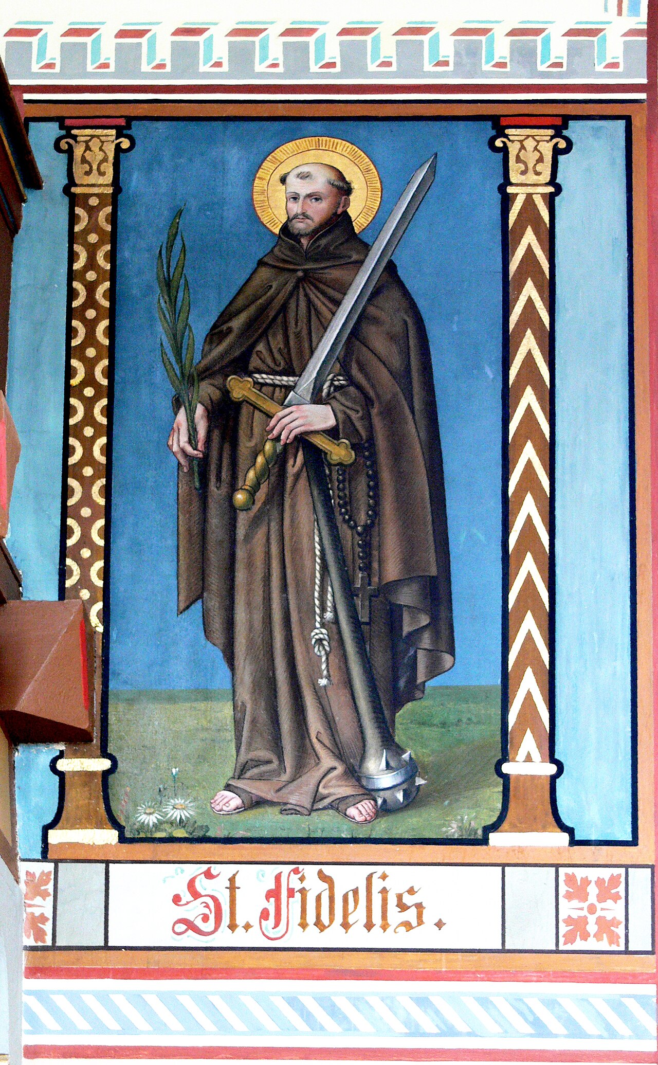 Detail of A Wall Painting of Saint Fidelis of Sigmaringen Date Unknown Artist Unknown Church of Saint Venantius Pfärrenbach Horgenzell Germany Photographed In 2006 By Andreas Praefcke
