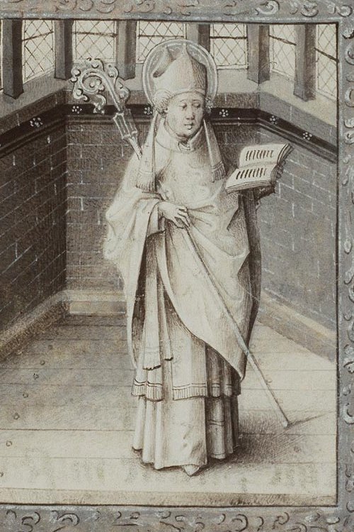 Detail of An Illustration of Saint Germanus of Paris By Jean Le Tavernier From A Book of Hours C1455