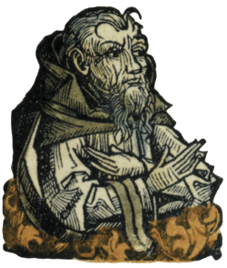 Detail of A Stained Glass Window of Saint Goar of Acquitaine C1450 Artist Unknown Collegiate Church of Saint Goar Am Rhein Germany