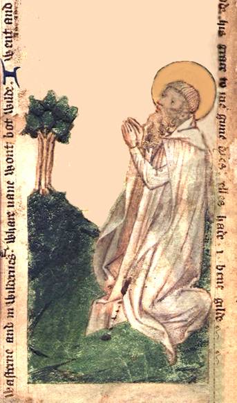 Detail of An Italian Holy Card of Saint Godric of Finchale Date And Artist Unknown