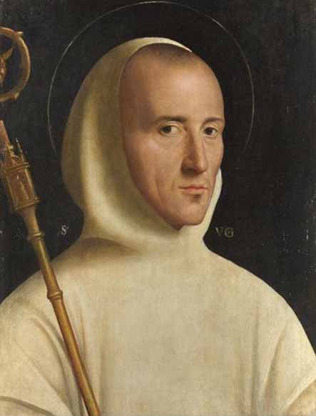 Detail of A Portrait of Saint Hugh of Grenoble By An Anonymous Painter C1525 London National Gallery London England