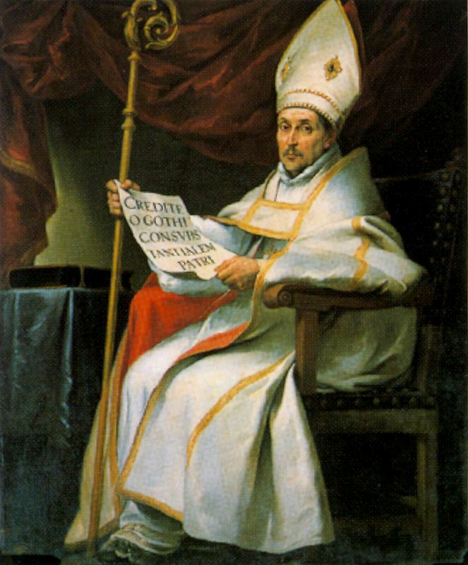 Detail From The Painting Saint Leander And Saint Bonaventura By Bartolomé Esteban Murillo 16651666 Oil On Canvas Museum of Fine Arts Seville Spain