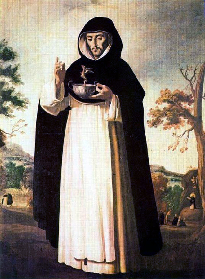 Detail of A Stained Glass Window of Saint Louis Bertrand Stained Glass Window Date And Artist Unknown