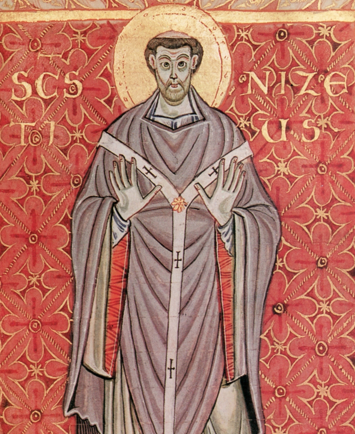 Detail of A 10Th Century Icon of Saint Nicetius of Trier