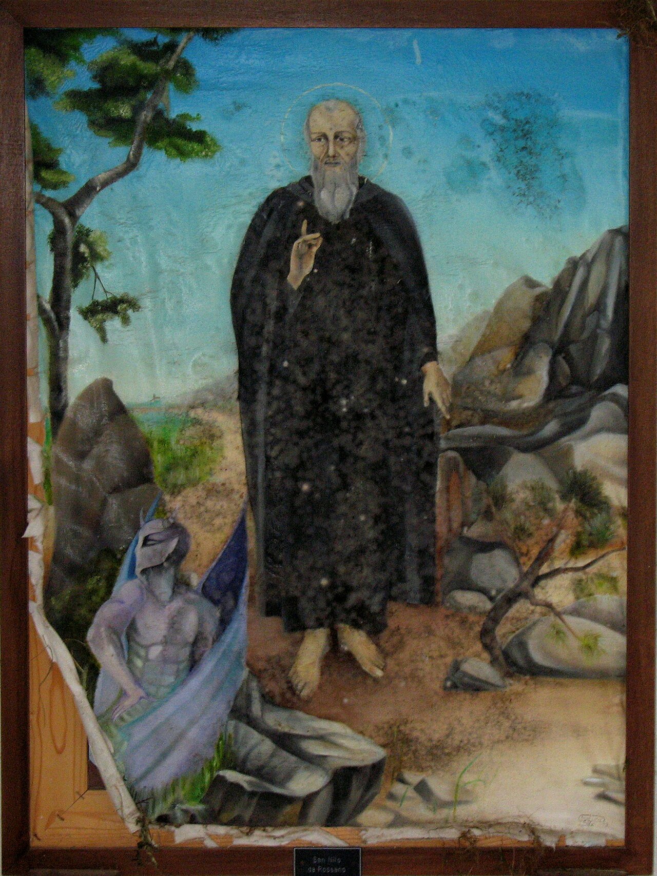 Detail of A Portrait of Saint Nilus The Younger Sanctuary of San Nicodemo Mammola Italy Artist Unknown Photographed On 17 May 2007 By Gjo