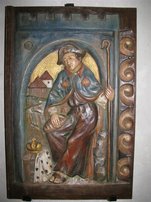 Painted BasRelief of Saint Rupert Date And Artist Unknown Church of Saint Rupert And Saint Hildegard In BingenBingerbrück Germany Photographed On 1 March 2009 By Hofmann Bingen