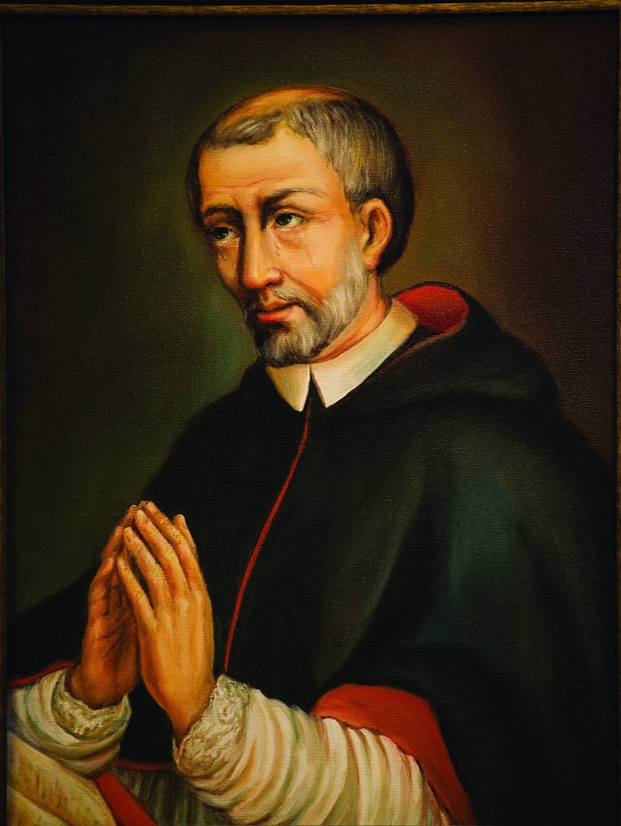 Detail of A Posthumous 19Th Century Painting of Saint Stanislas Kazimierczyk Artist Unknown