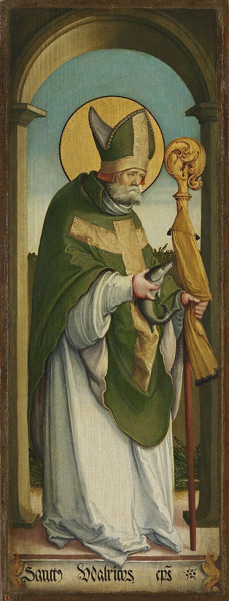 Detail of A BasRelief of Saint Ulric of Augsburg By Bernardine Weber 1982 Church of Saint Margaretha In Reichertshofen Germany Photographed On 22 June 2016 By Klaus Schönitzer