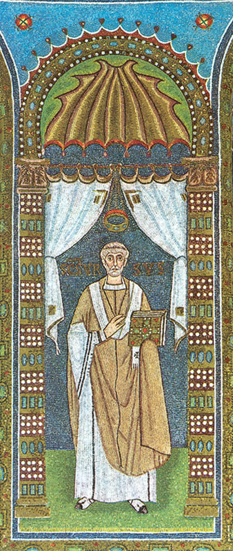 Detail of A Mosaic Protrait of Saint Ursus of Ravenna Date And Artist Unknown Photographed In 2010 By Matteo Contessi