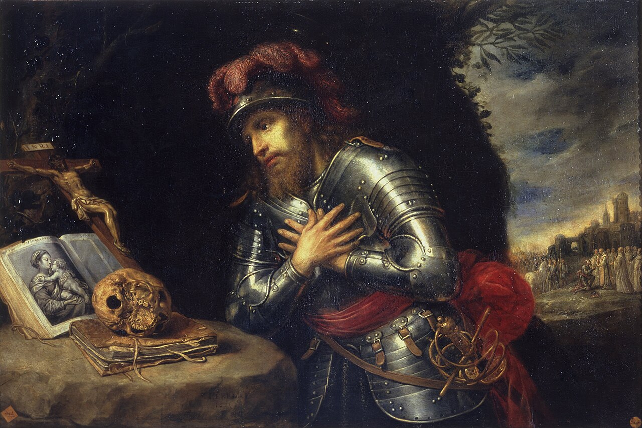 Detail of A Portrait of Saint William of Aquitaine C1630 By Antonio De Pereda