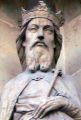 Detail of A Statue of Saint Gontran Date Unknown Artist Unknown Left Side of Entrance Porch Basilica of Saint Clotilde Paris France Photographed On 3 October 2009 By Romain0